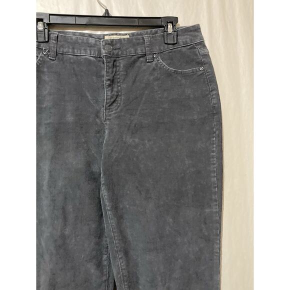 ST JOHN'S BAY Women Gray Corduroy BOOT CUT Pants Cotton Stretch Straight Size 10 - Picture 5 of 7